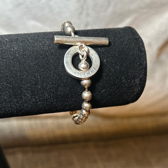 275. Gucci Silver Boule Beaded Bracelet with Toggle Claspw/COA
